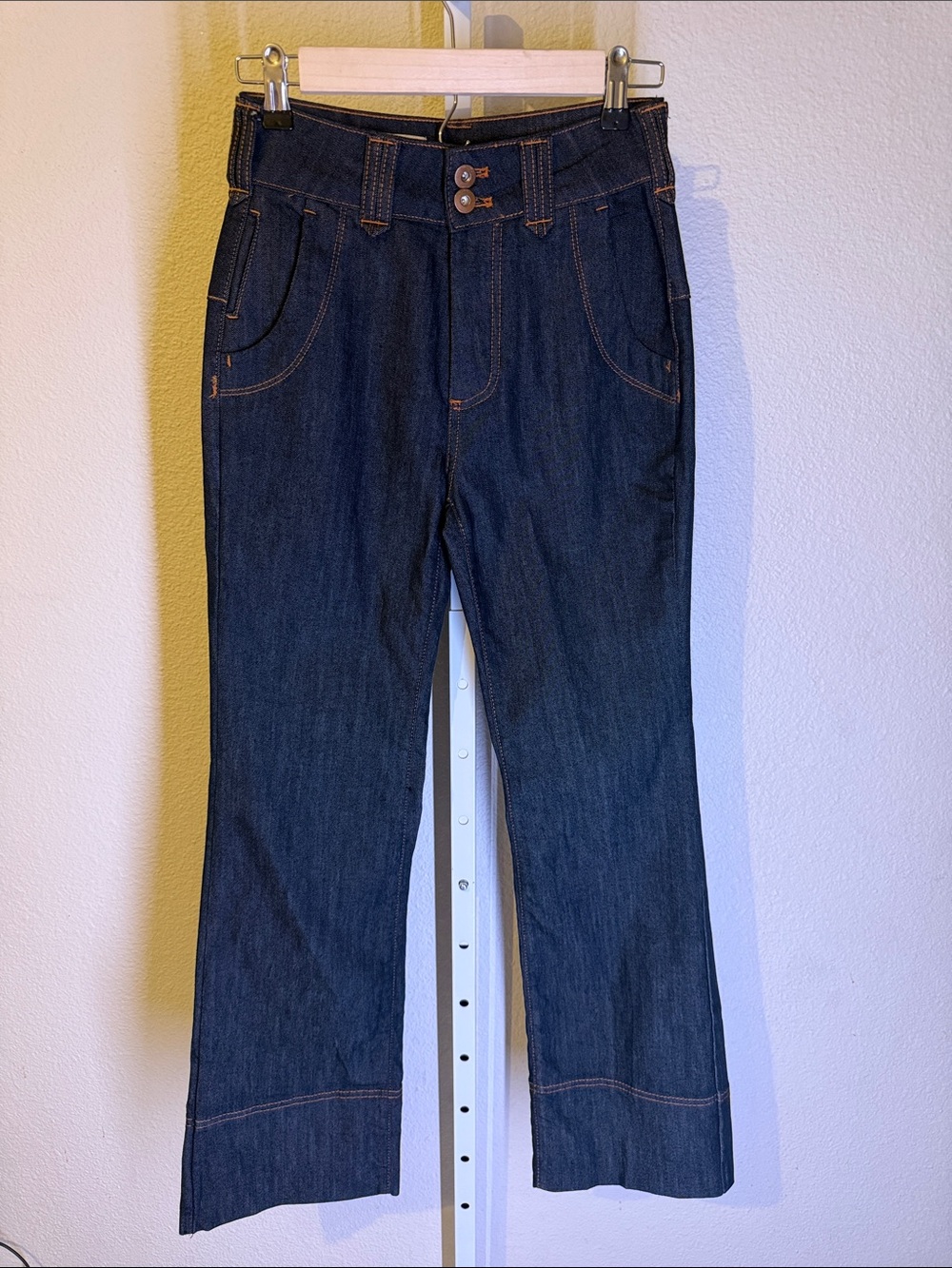 Pilcro The Skipper Women's Dark Indigo Wide Leg Jeans NWOT 25